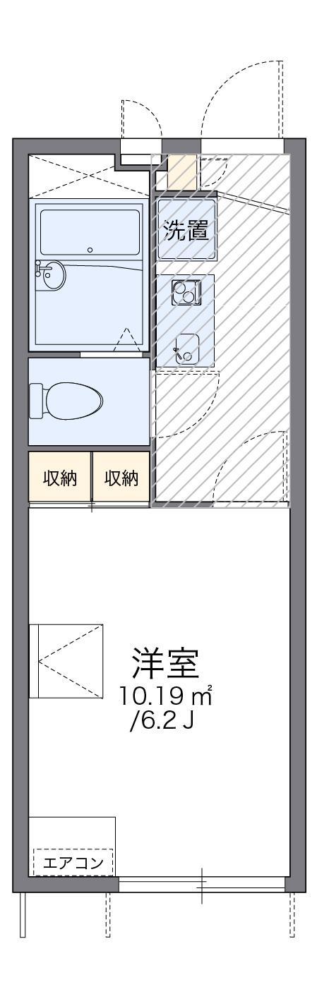 レオパレスパームヒルズB(1K/1階)の間取り写真