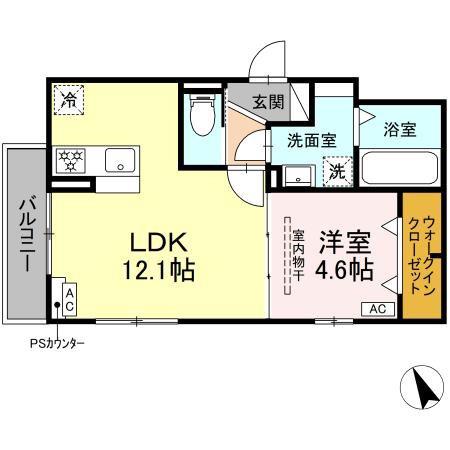 D-HILLS小池(1LDK/3階)の間取り写真
