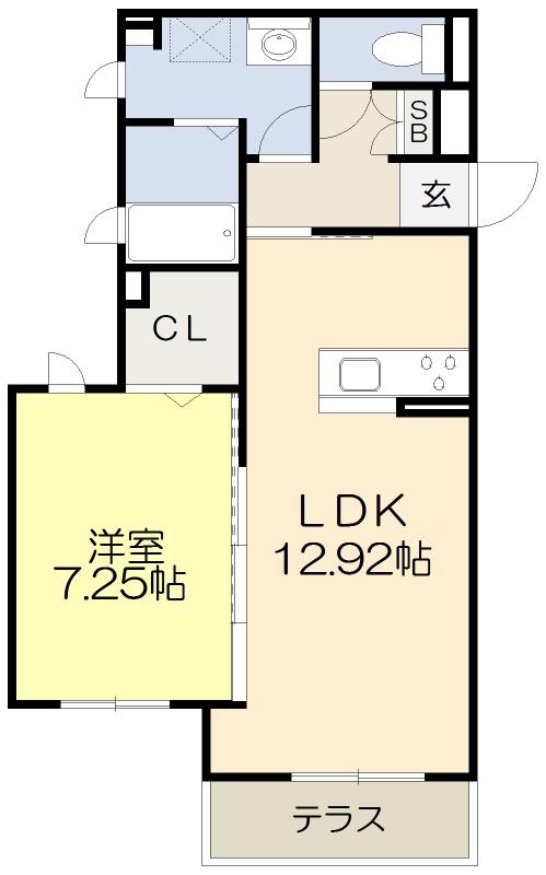 VINCULUM SK(1LDK/1階)の間取り写真