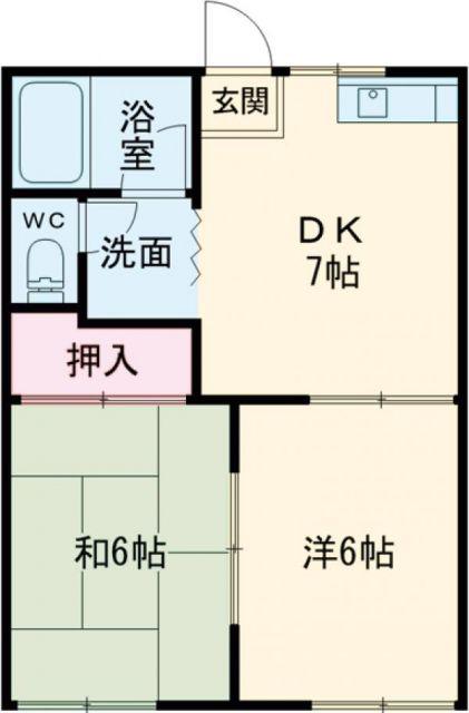 フォーブルドゥ(2DK/1階)の間取り写真