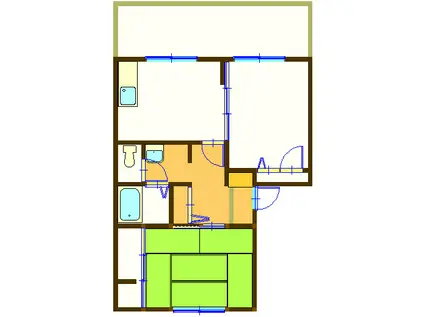 ハイム武(2DK/1階)の間取り写真