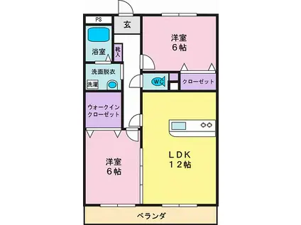 アンスリューム(2LDK/2階)の間取り写真