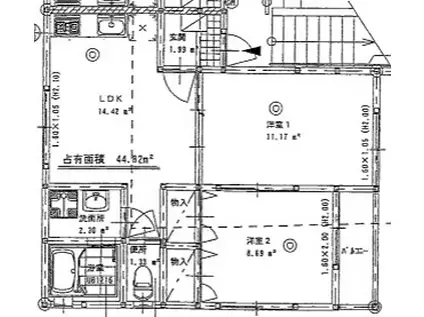 グリーンハイツ(2DK/2階)の間取り写真