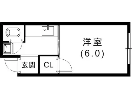 山本文化(1K/2階)の間取り写真