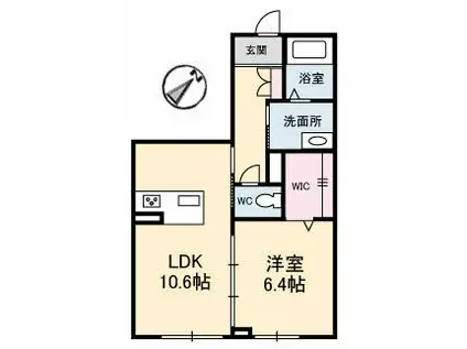 シャーメゾンフォレスト(1LDK/1階)の間取り写真