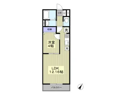 オーキッドコートレジデンス(1LDK/2階)の間取り写真