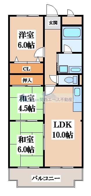 サニーヴィラ(3LDK/3階)の間取り写真