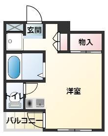 エンゼルハイム(ワンルーム/2階)の間取り写真