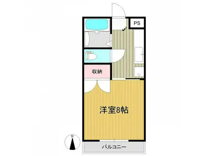 郡山ハイツ(1K/3階)の間取り写真