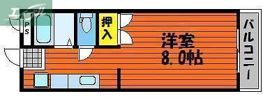 ワタナベマンション(1K/1階)の間取り写真