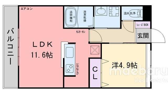 エバープレイス(1LDK/2階)の間取り写真