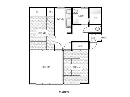 コーポスワン(3K/2階)の間取り写真