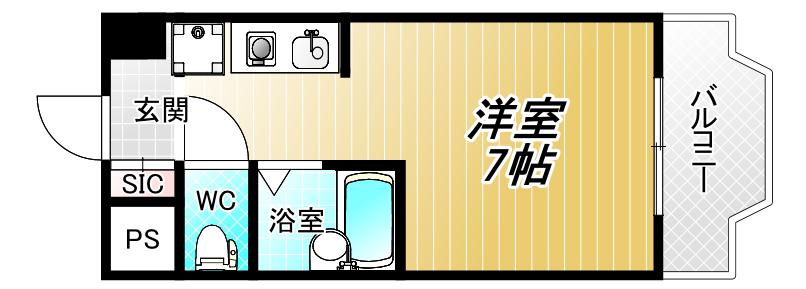 シティパーク菱屋西(1K/4階)の間取り写真