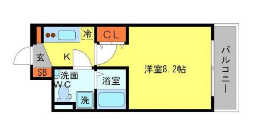 SERENITE本町エコート(1K/8階)の間取り写真