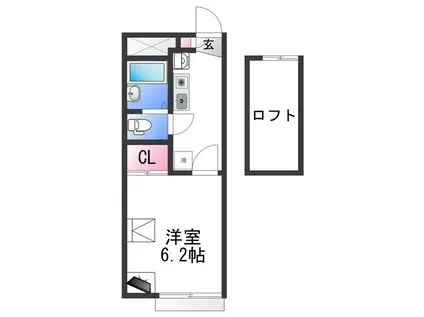 レオパレスフランボワーズ F(1K/1階)の間取り写真