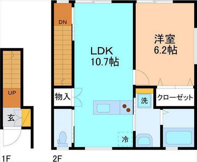 IRいしかわ鉄道 森本駅 徒歩20分 2階建 築3年(1LDK/2階)の間取り写真