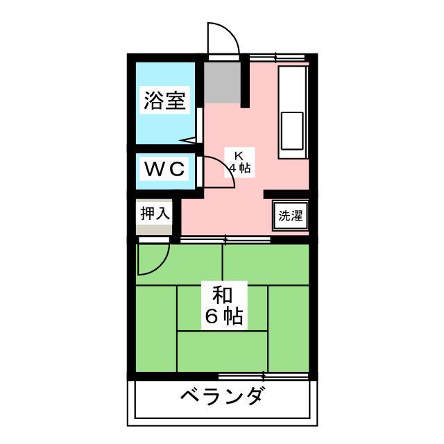 ソラフルクス(1K/2階)の間取り写真