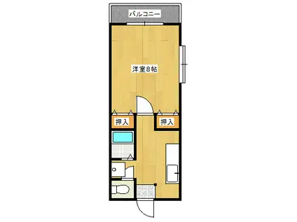 シンフォニー上荒田(1K/4階)の間取り写真