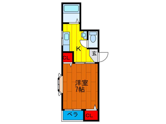 ベルフォーレ藤田(1K/3階)の間取り写真
