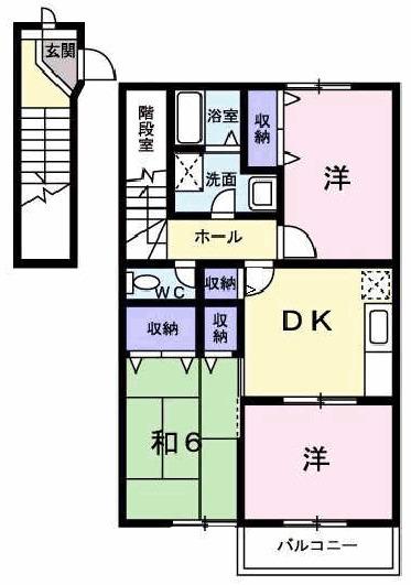 グリーンコーポラスA(3DK/2階)の間取り写真