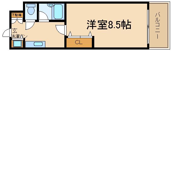 アロース我孫子東(1K/1階)の間取り写真