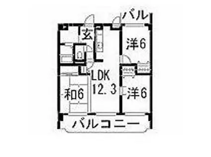 ヴェルファーレ長嶺II(3LDK/4階)の間取り写真