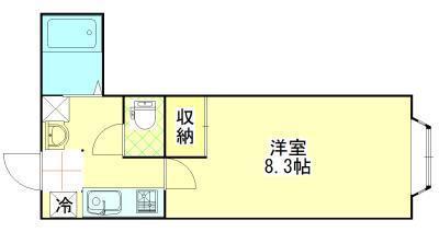 ブルージュ拾弐番館(1K/1階)の間取り写真
