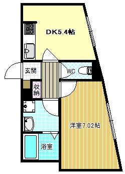 ハイツまほろば(1DK/2階)の間取り写真