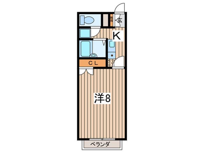 AMOUR A&A(1K/1階)の間取り写真