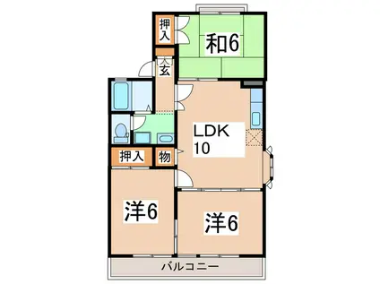 リベール花立(3LDK/2階)の間取り写真