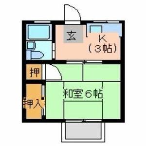 ハイツヤマザキ(1K/2階)の間取り写真