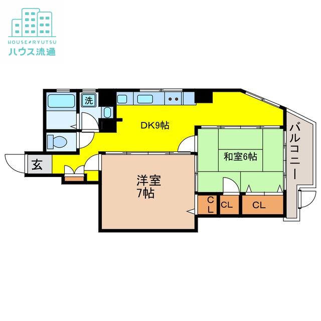 光風堂ビル(2DK/4階)の間取り写真