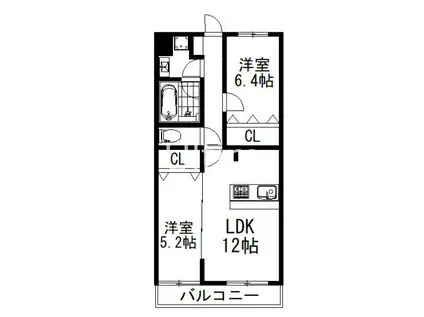PLUM OWL II(2LDK/4階)の間取り写真