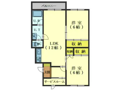 マイライフ日吉A(2LDK/2階)の間取り写真