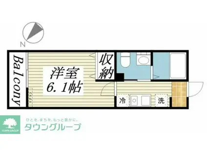 ラ・カンパネラ中央林間(1K/2階)の間取り写真