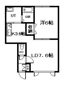 アヴァンティ A・B棟(1LDK/1階)の間取り写真