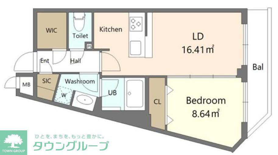 ALIVIS新江古田(1K/2階)の間取り写真