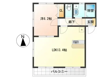 STAR GARDEN(1LDK/2階)の間取り写真