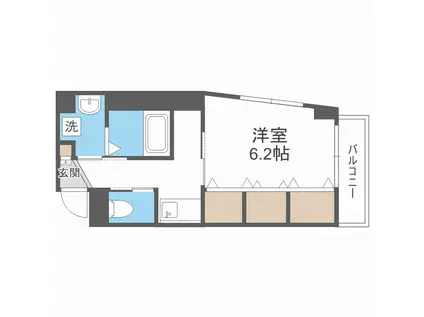 SAISIR希(1K/2階)の間取り写真