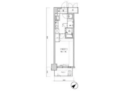 ステーションコートサウス(1K/9階)の間取り写真