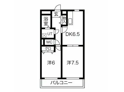 SOLE城山(2DK/2階)の間取り写真