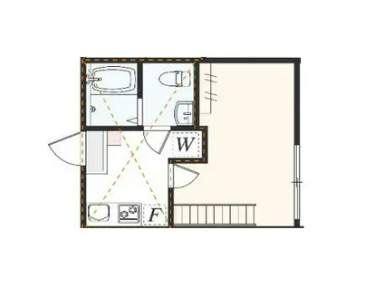 アザーレ・キュリオス中央林間(1K/2階)の間取り写真