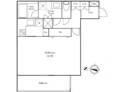 MAPLE GARDEN中野富士見町(1K/2階)の間取り写真