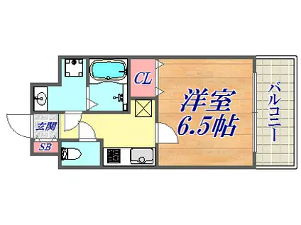 プレサンス神戸元町ミューズ(1K/14階)の間取り写真