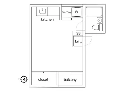 RIN東府中(ワンルーム/3階)の間取り写真