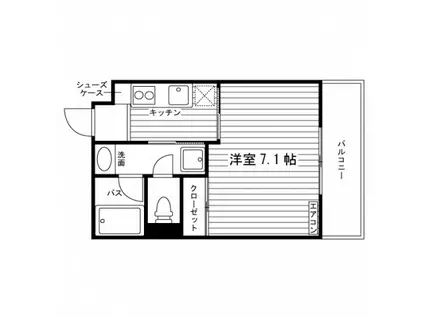 フィティアンガふじみ野(1K/4階)の間取り写真