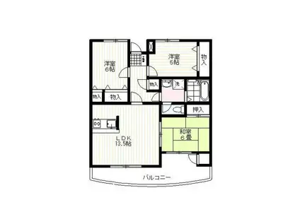 ビューフォート(3LDK/4階)の間取り写真