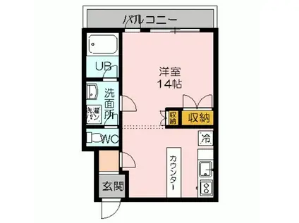 シティハウス内田(ワンルーム/2階)の間取り写真