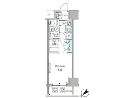 ルビア赤坂(1K/6階)の間取り写真