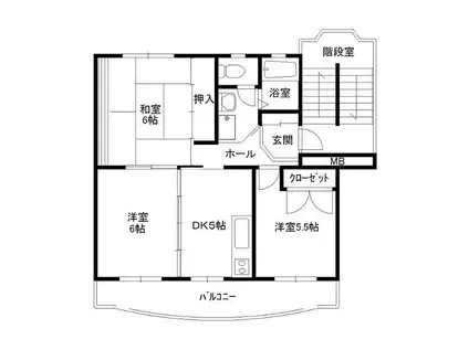 ルミヤン小野(3DK/2階)の間取り写真